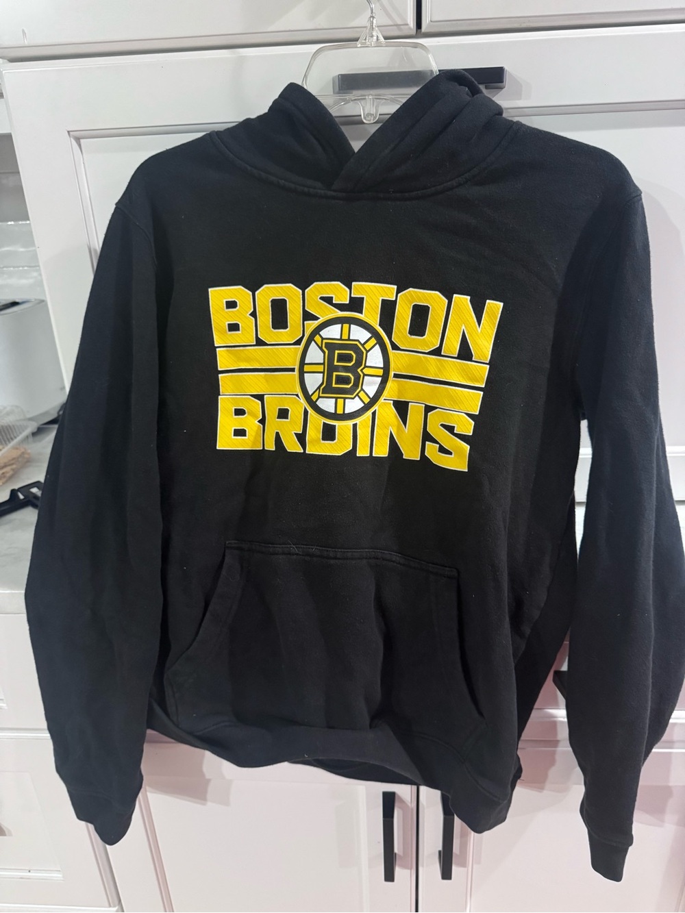 NHL Boston Bruins Black Hoodie with Yellow Logo